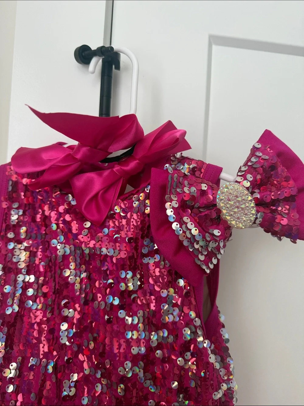 Weissman Hot Pink Sequin Dance Dress